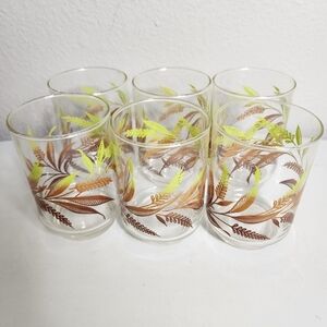 Libbey Vintage MCM Golden Wheat Glasses Juice Glasses-Set of 6